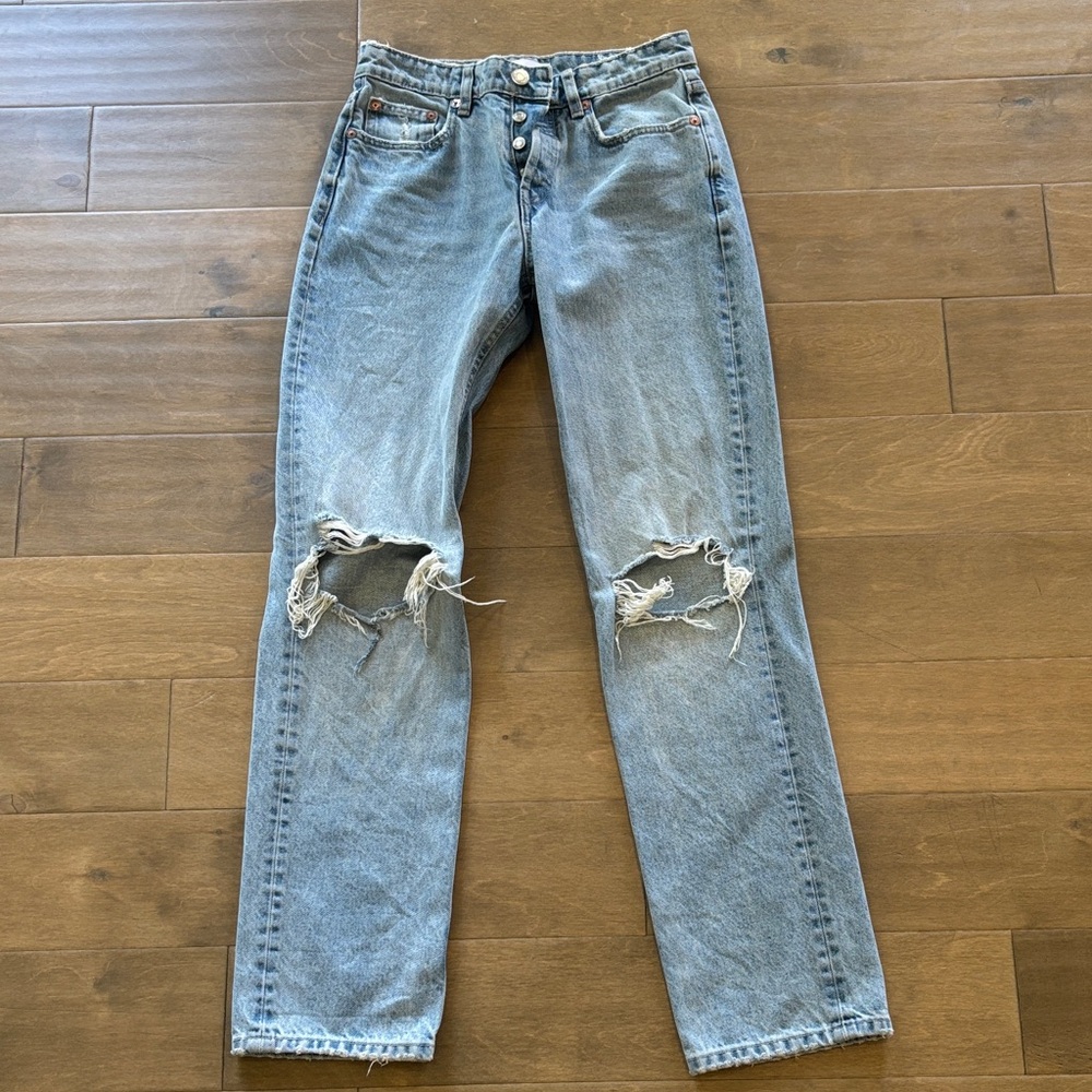 Classic Blue Distressed Jeans
